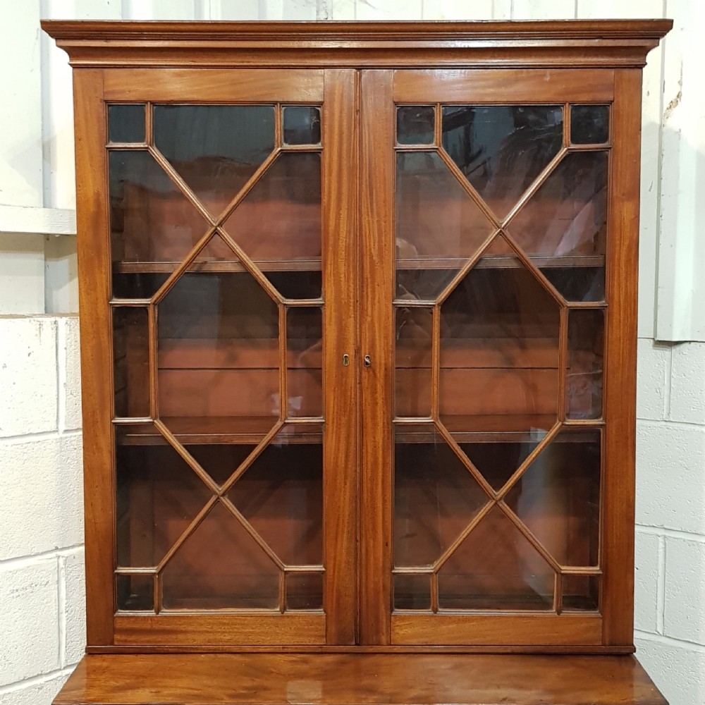 ANTIQUE LATE 18TH CENTURY MAHOGANY ASTRAGAL GLAZED BOOKCASE SECRETAIRE C17890 View VI