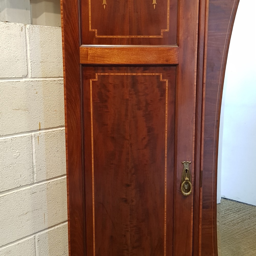 ANTIQUE EDWARDIAN MAHOGANY INLAID TRIPLE WARDROBE C1900 View V