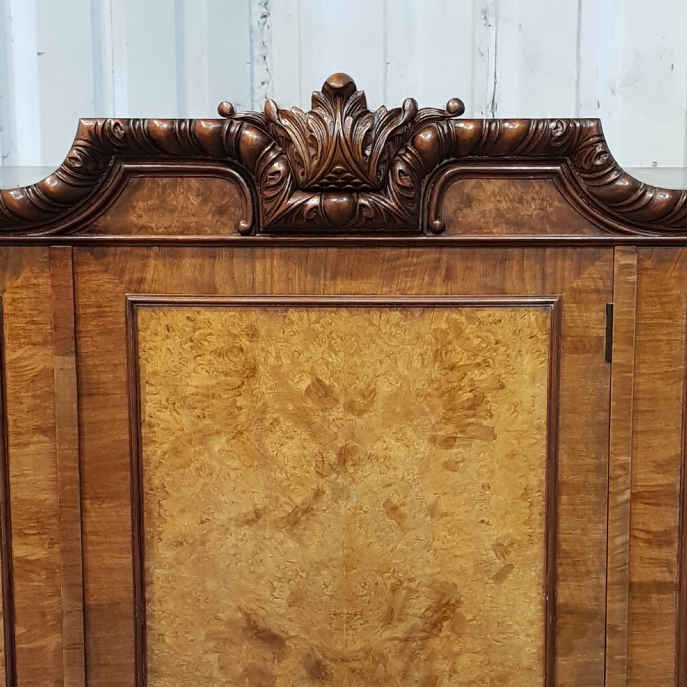 ANTIQUE BURR WALNUT TRIPLE WARDROBE C1920 View VII