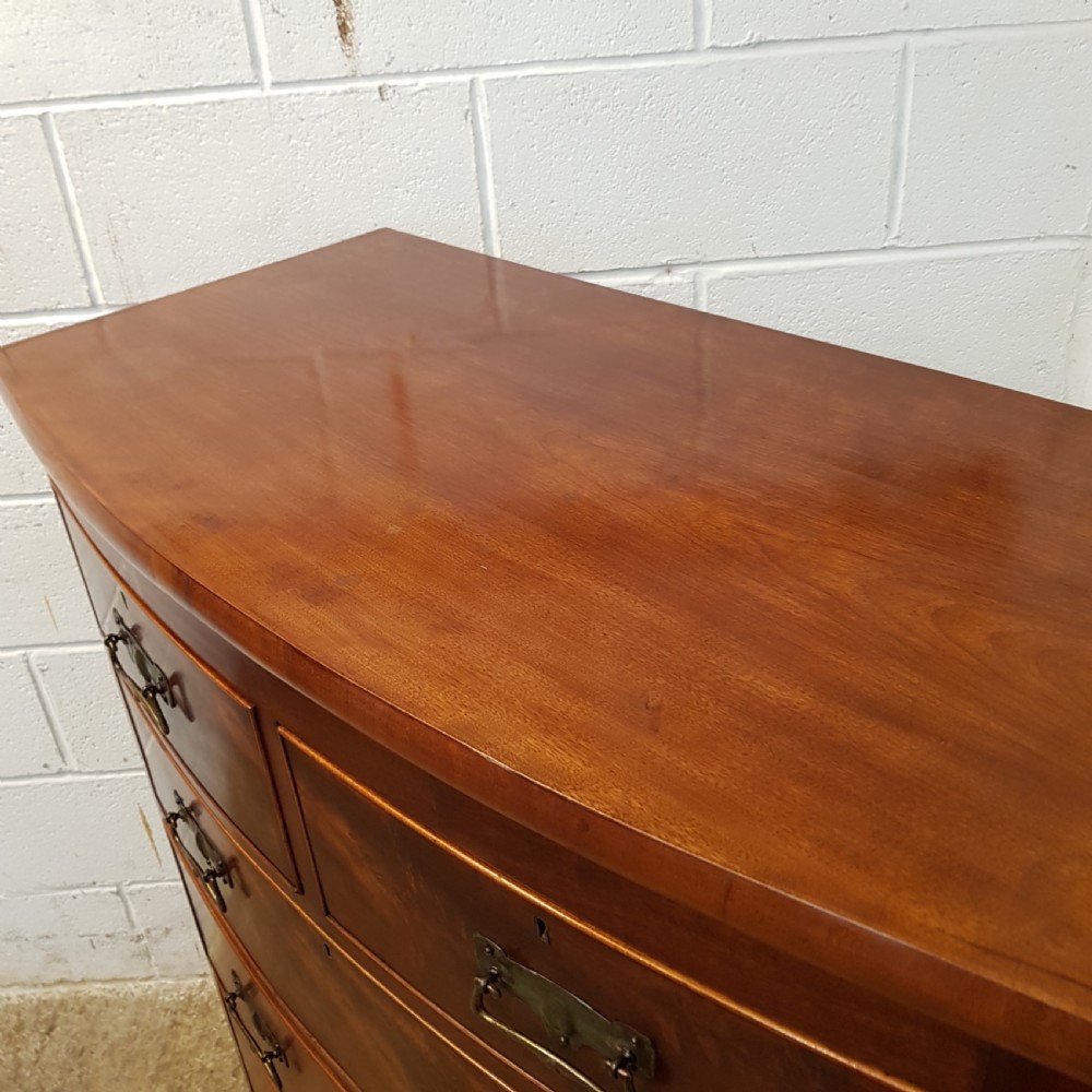 ANTIQUE VICTORIAN MAHOGANY BOW FRONT CHEST OF DRAWERS C1880 View V