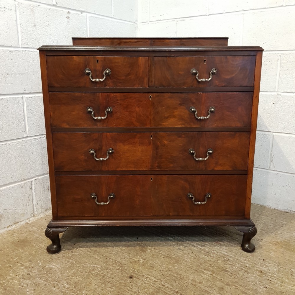 ANTIQUE WALNUT CHEST OF DRAWERS C1920 View II