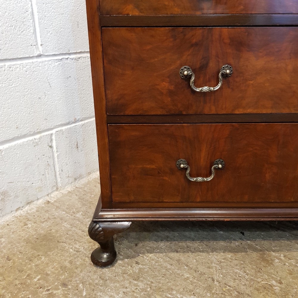 ANTIQUE WALNUT CHEST OF DRAWERS C1920 View V