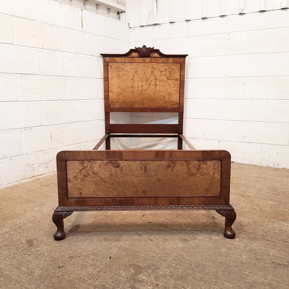 ANTIQUE PAIR BIRR WALNUT SINGLE BEDS C1920 View II