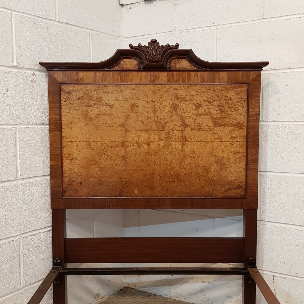 ANTIQUE PAIR BIRR WALNUT SINGLE BEDS C1920 View III