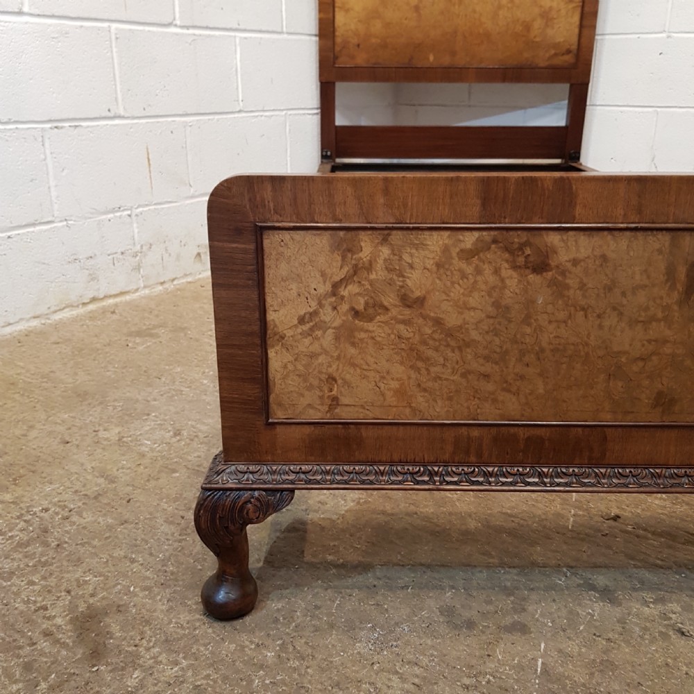 ANTIQUE PAIR BIRR WALNUT SINGLE BEDS C1920 View IV