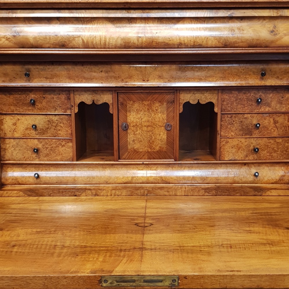 ANTIQUE VICTORIAN BURR WALNUT SECRETAIRE ABATTANT WITH SECRET DRAWERS C1880 View VII
