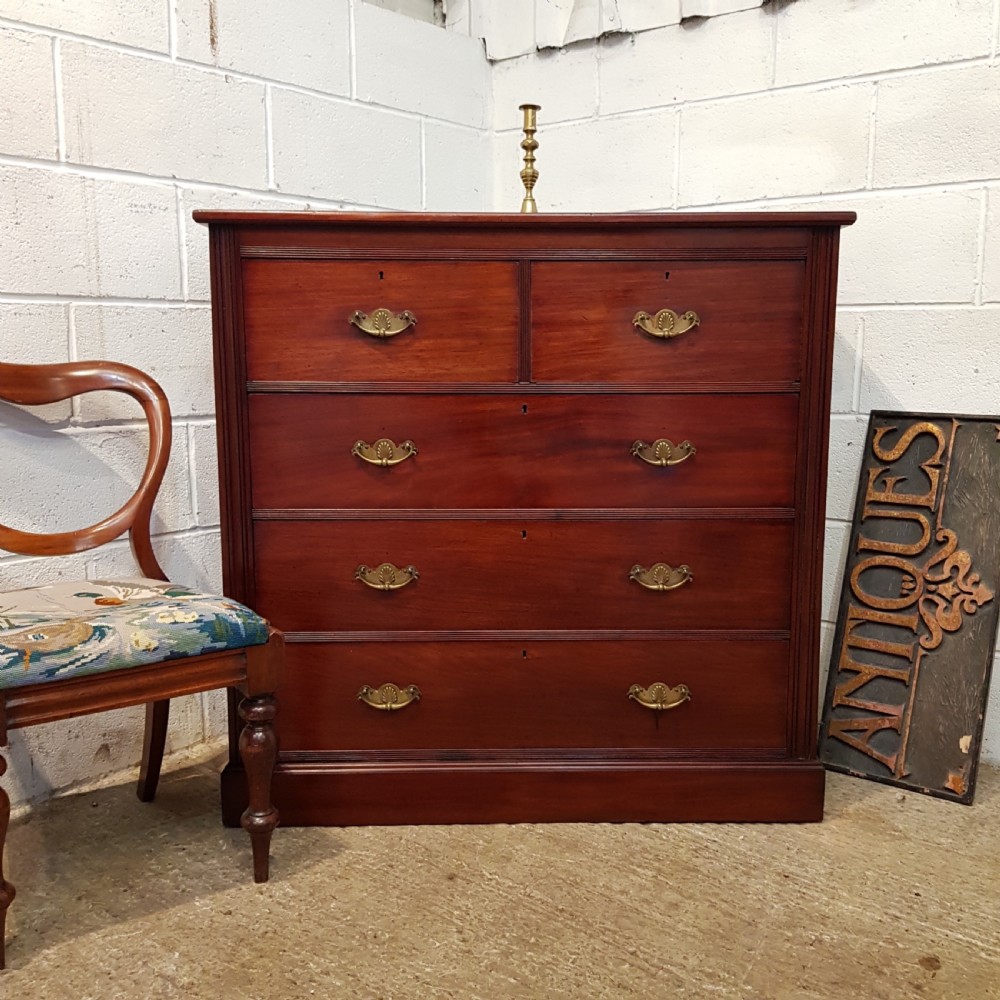 ANTIQUE VICTORIAN MAHOGANY CHEST OF DRAWERS C1890