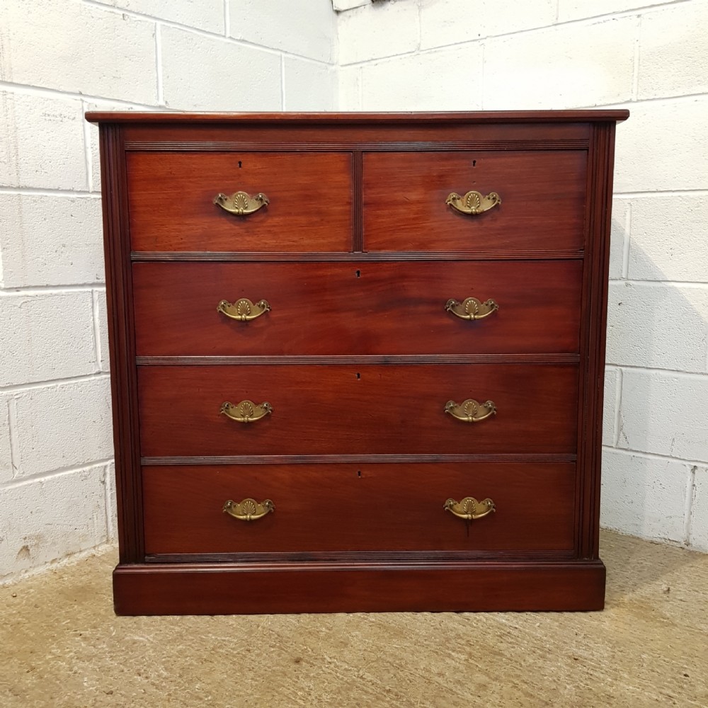ANTIQUE VICTORIAN MAHOGANY CHEST OF DRAWERS C1890 View II