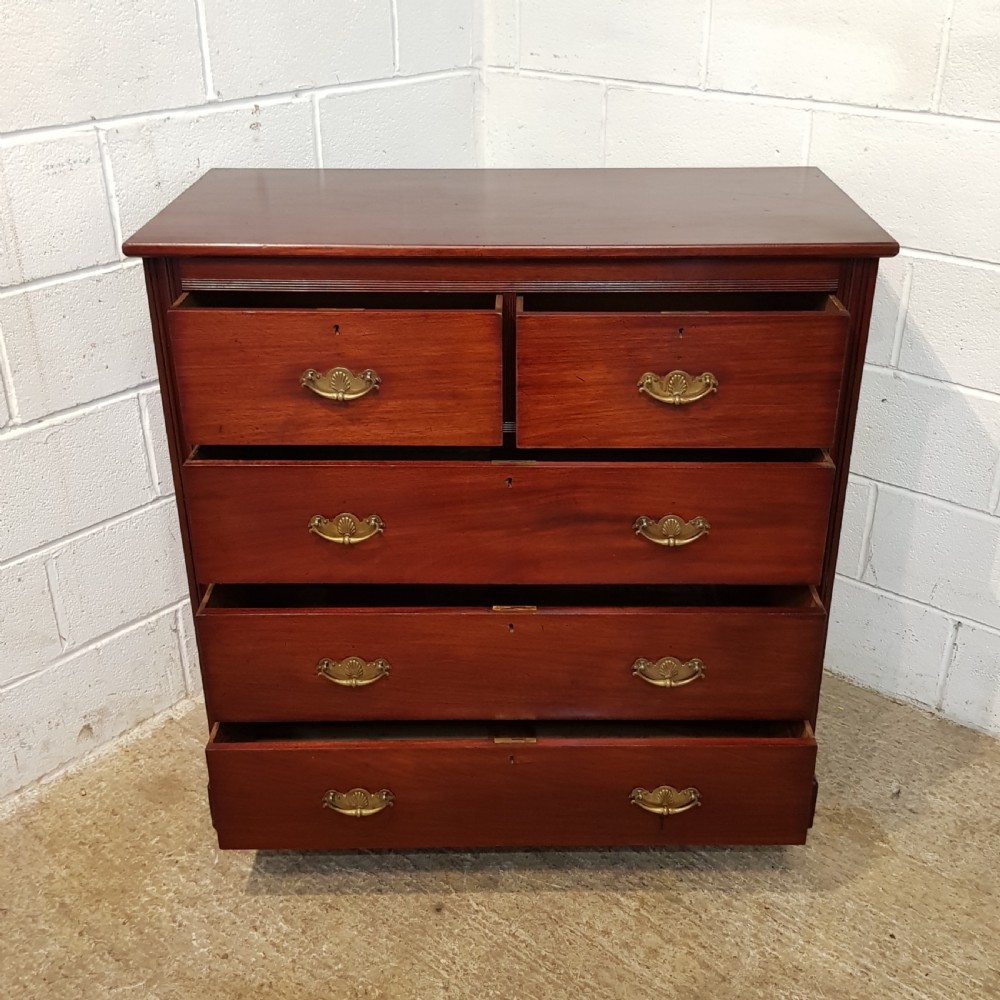 ANTIQUE VICTORIAN MAHOGANY CHEST OF DRAWERS C1890 View V
