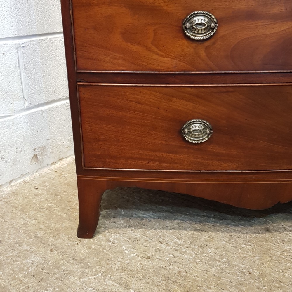 ANTIQUE REGENCY MAHOGANY BOW FRONT CHEST OF DRAWERS C1820 View III