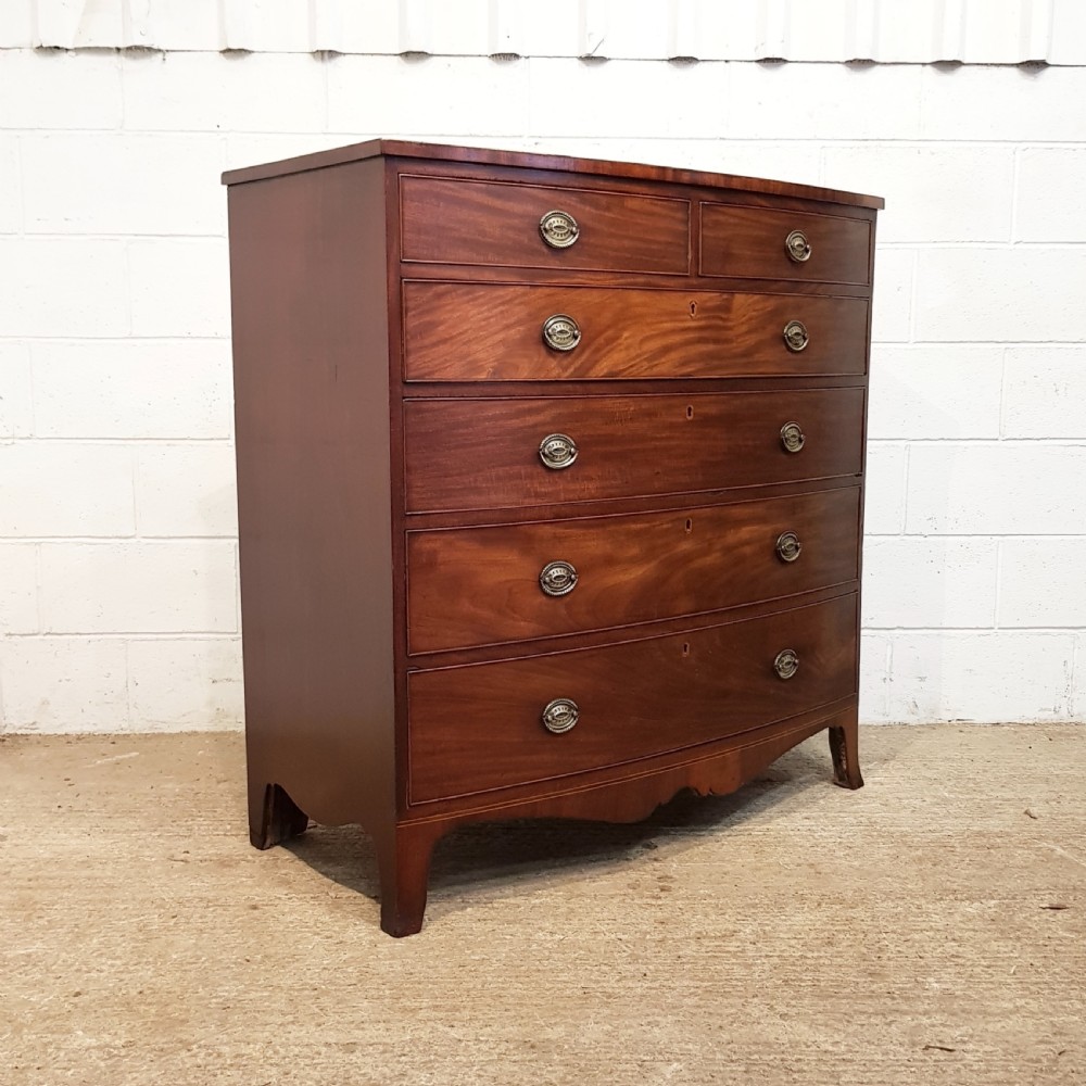 ANTIQUE REGENCY MAHOGANY BOW FRONT CHEST OF DRAWERS C1820 View VII