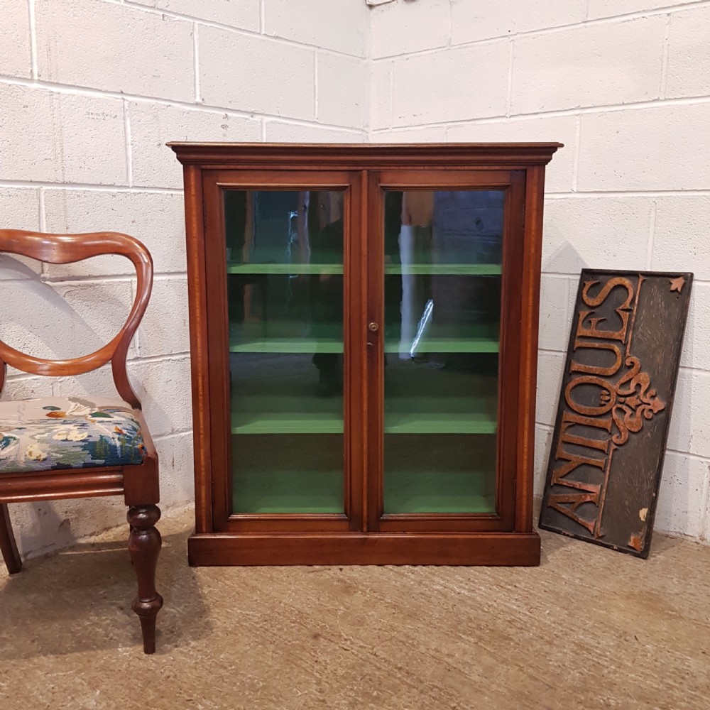 ANTIQUE EDWARDIAN MAHOGANY GLAZED BOOKCASE C1900