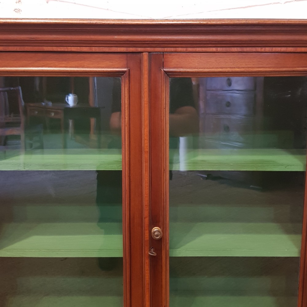 ANTIQUE EDWARDIAN MAHOGANY GLAZED BOOKCASE C1900 View IV
