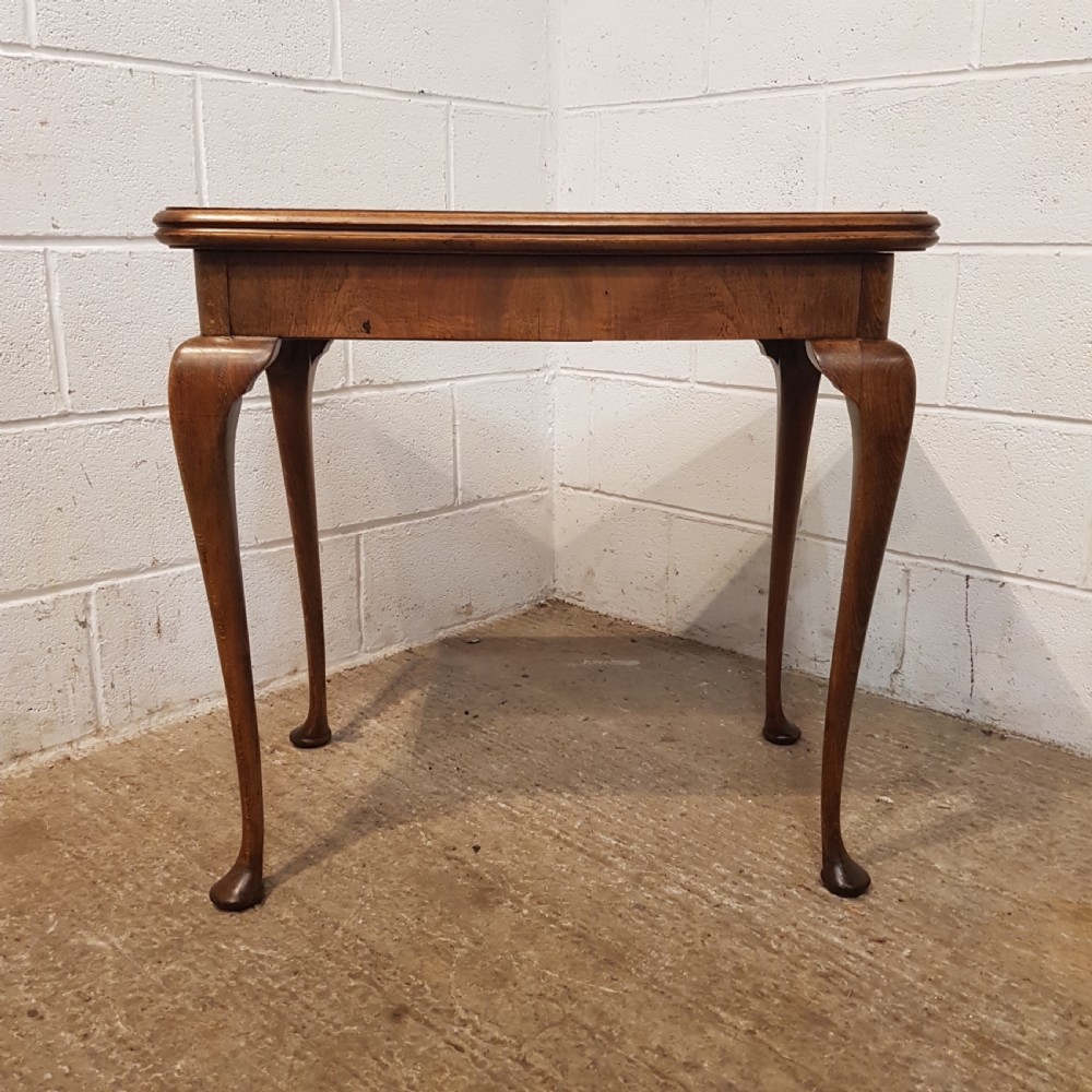 ANTIQUE BURR WALNUT FOLD OVER GAMES TABLE C1920 View III