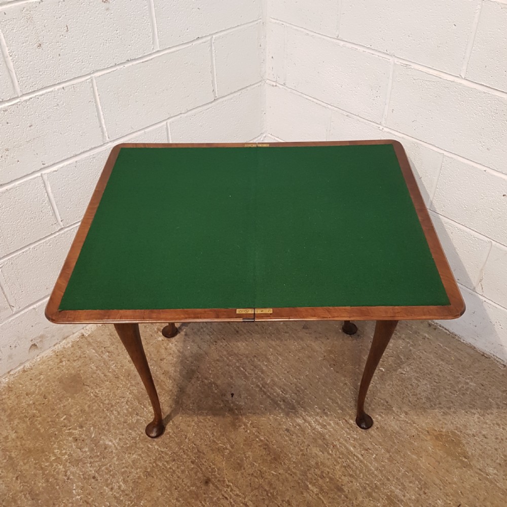 ANTIQUE BURR WALNUT FOLD OVER GAMES TABLE C1920 View V