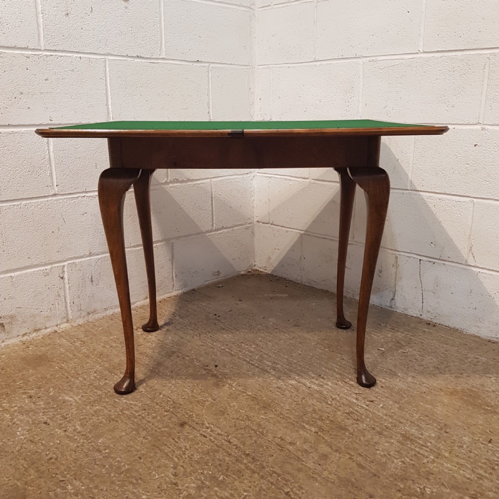 ANTIQUE BURR WALNUT FOLD OVER GAMES TABLE C1920 View VI