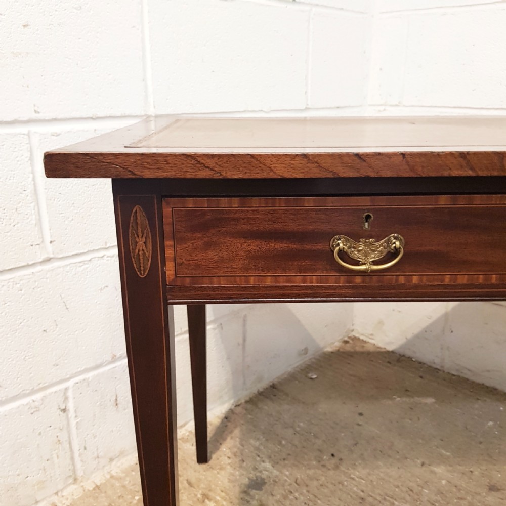 ANTIQUE EDWARDIAN REGENCY MAHOGANY INLAID WRITING TABLE C1900 View III