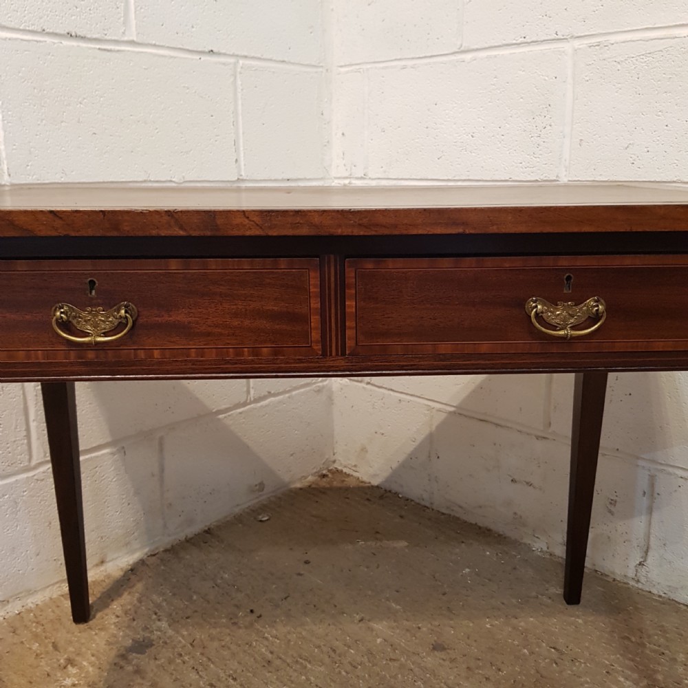 ANTIQUE EDWARDIAN REGENCY MAHOGANY INLAID WRITING TABLE C1900 View IV