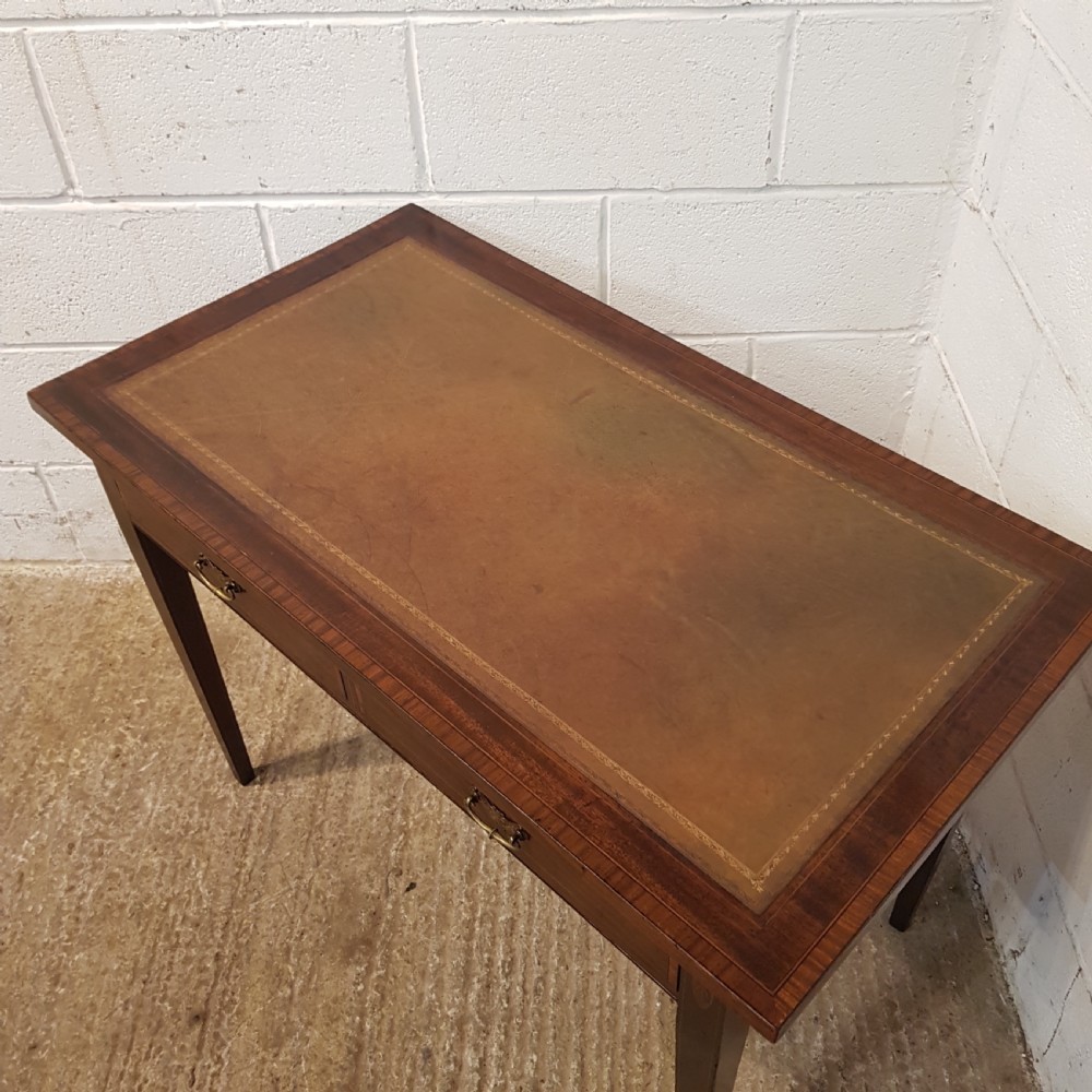 ANTIQUE EDWARDIAN REGENCY MAHOGANY INLAID WRITING TABLE C1900 View VI