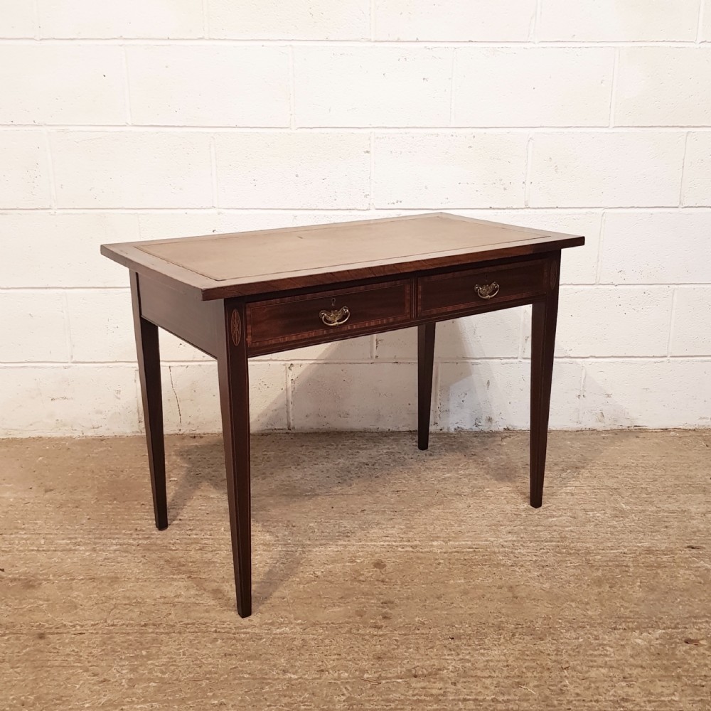 ANTIQUE EDWARDIAN REGENCY MAHOGANY INLAID WRITING TABLE C1900 View VII