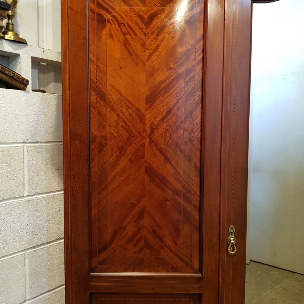 ANTIQUE EDWARDIAN INLAID MAHOGANY TRIPLE WARDROBE C1900 View III