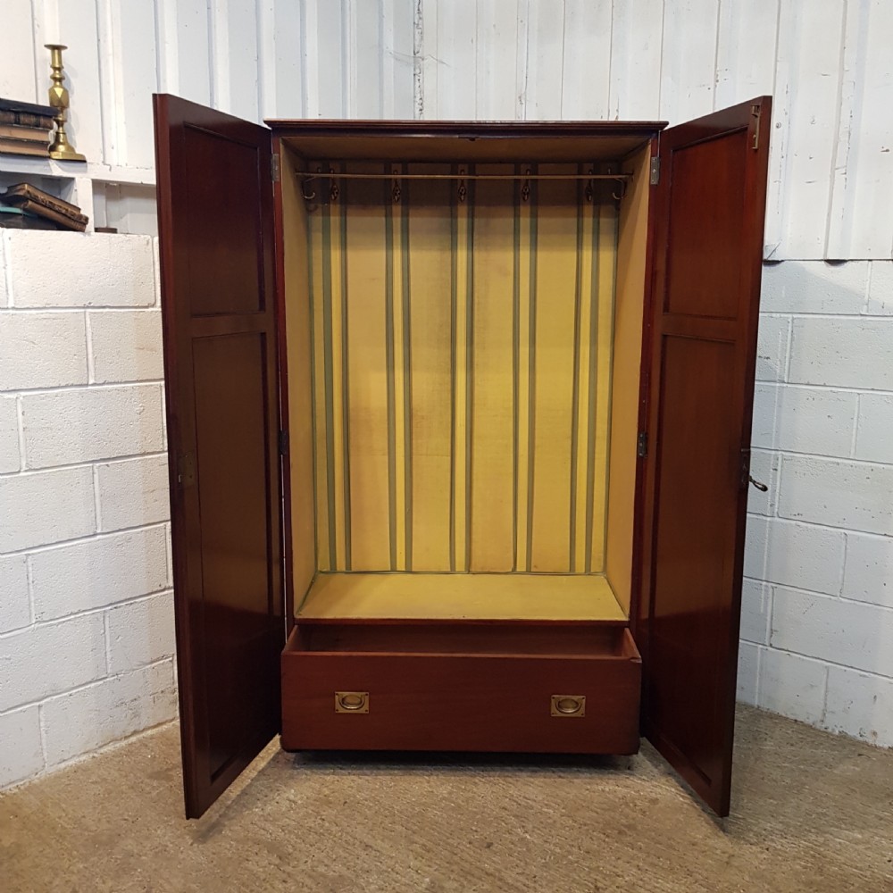 ANTIQUE ART NOUVEAU MAHOGANY DOUBKE WARDROBE C1900 View IV
