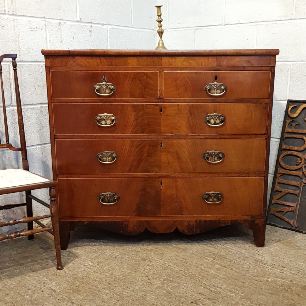 ANTIQUE REGENCY MAHOGANY CHEST OF DRAWERS C1820