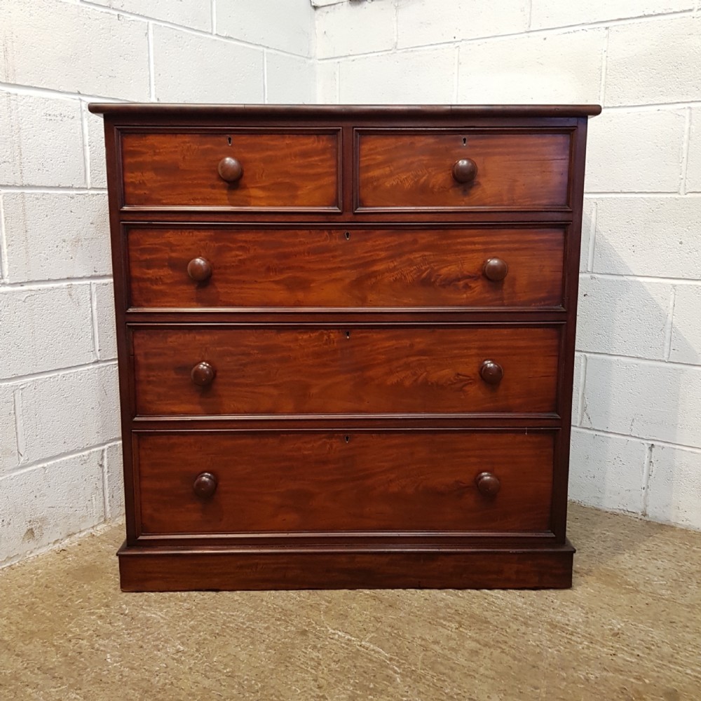 ANTIQUE VICTORIAN MAHOGANY CHEST OF DRAWERS C1880 View II