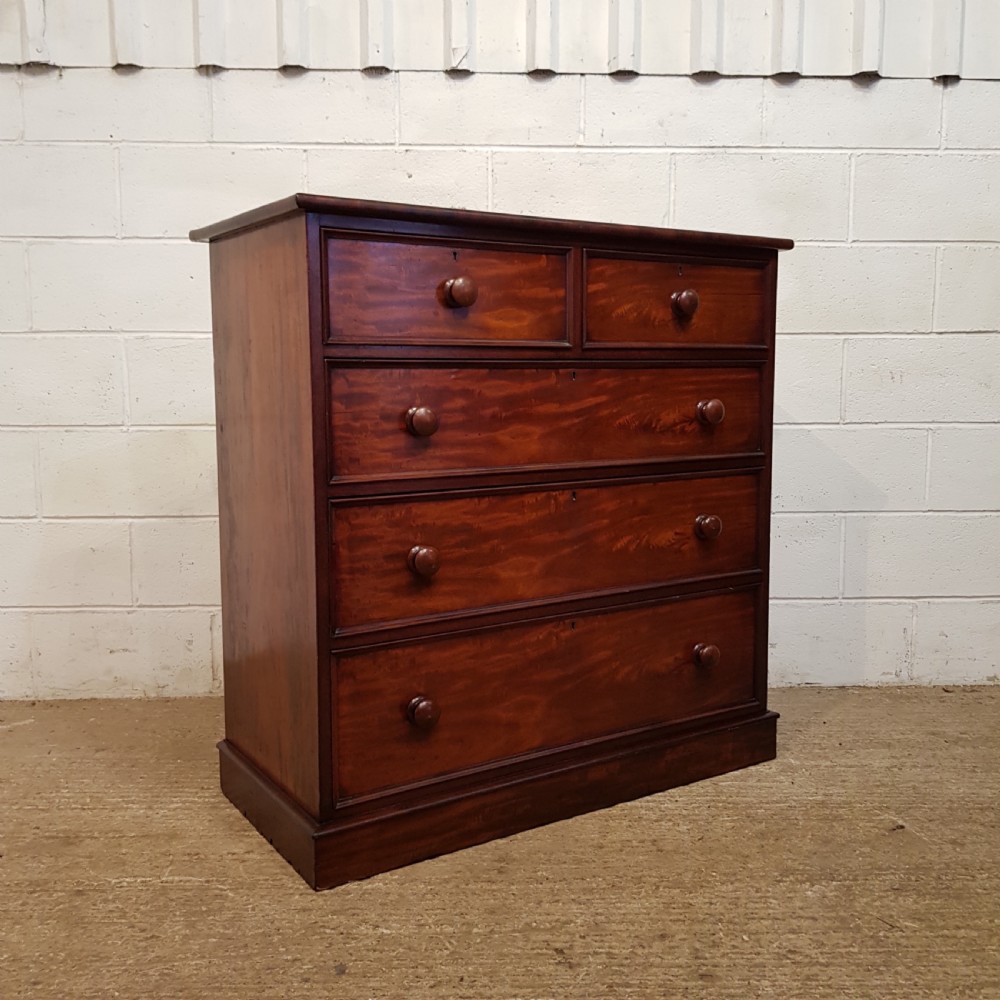 ANTIQUE VICTORIAN MAHOGANY CHEST OF DRAWERS C1880 View III