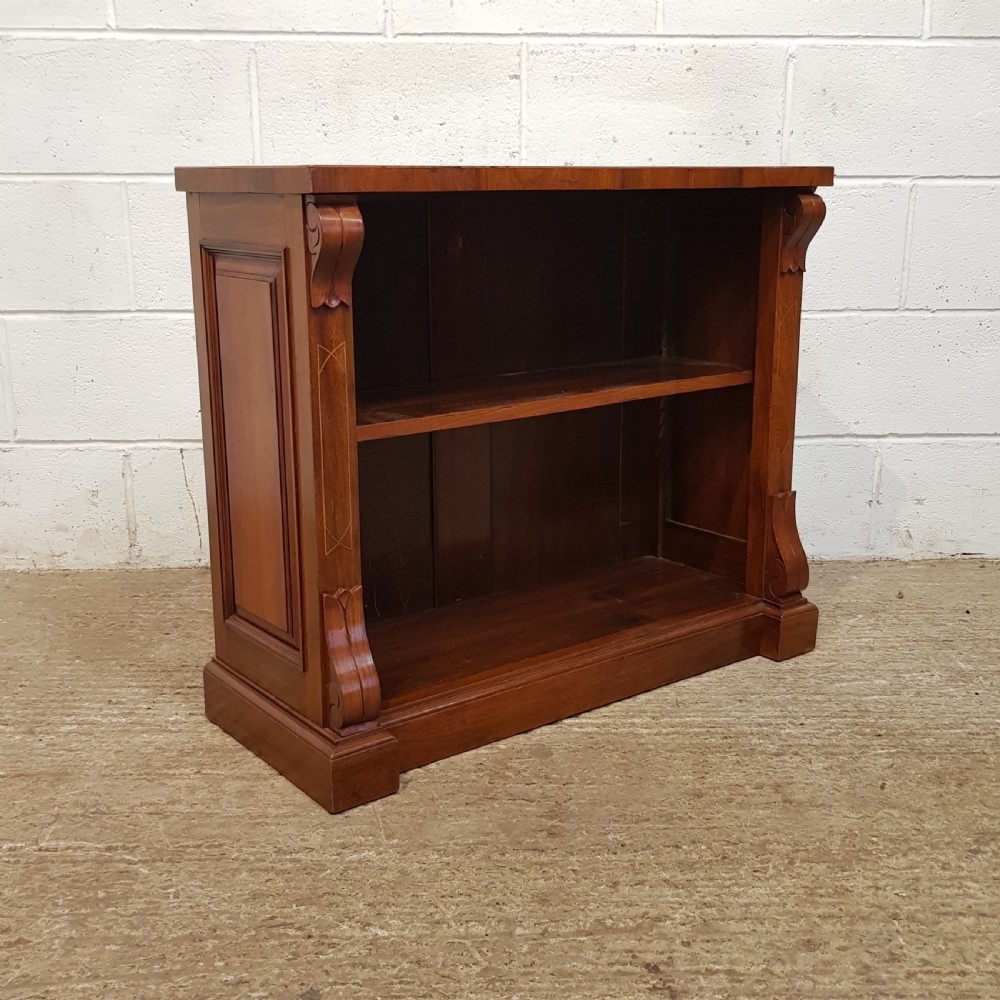 ANTIQUE PAIR SMALL EDWARDIAN INLAID MAHOGANY BOOKCASES C1900 View VIII