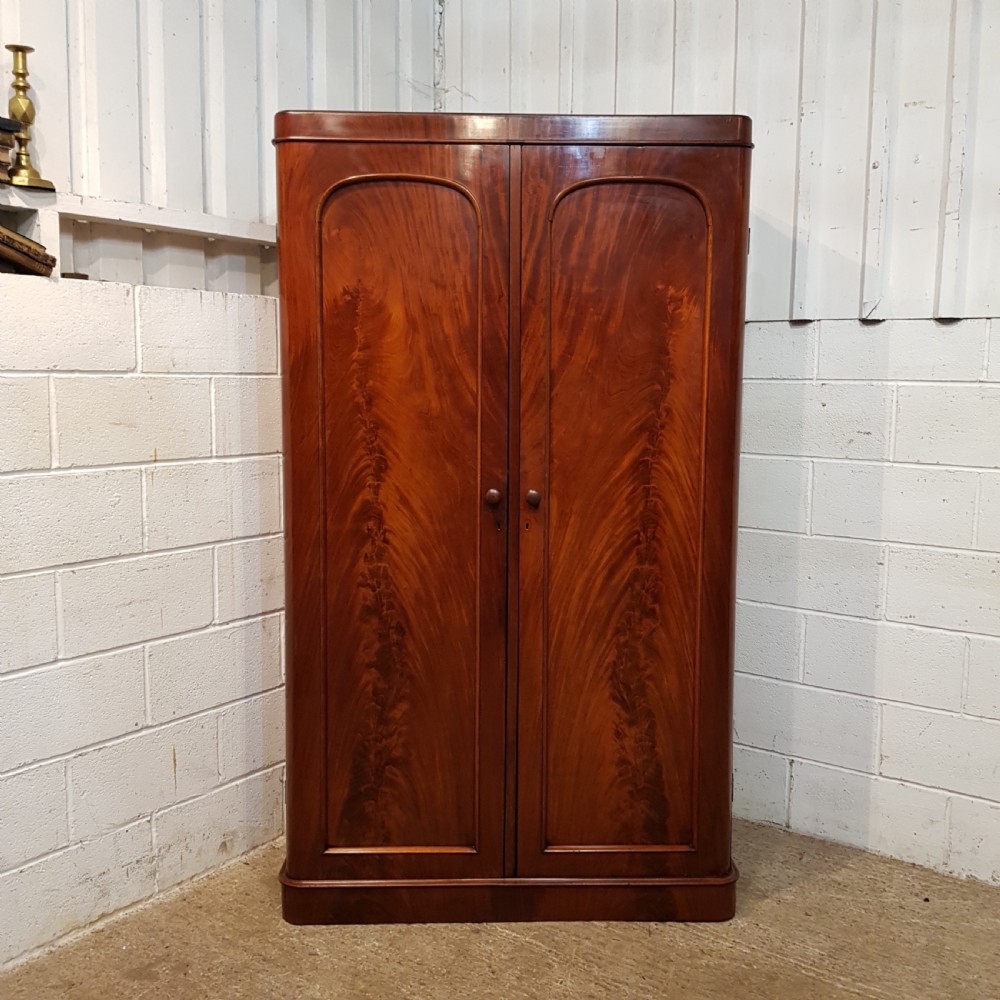 ANTIQUE VICTORIAN MAHOGANY DOUBLE WARDROBE C1880 View II