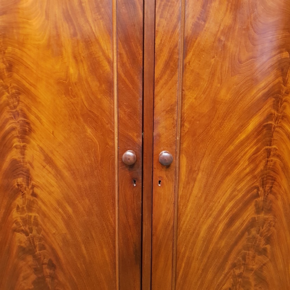 ANTIQUE VICTORIAN MAHOGANY DOUBLE WARDROBE C1880 View IV