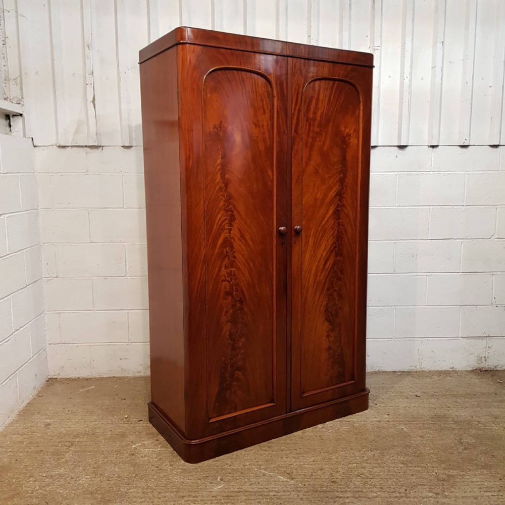 ANTIQUE VICTORIAN MAHOGANY DOUBLE WARDROBE C1880 View VI