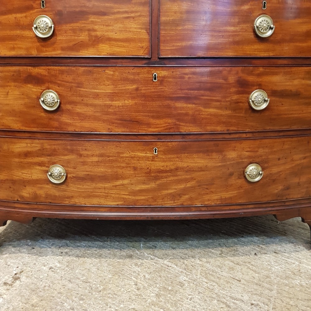 ANTIQUE REGENCY MAHOGANY BOW FRONT CLOTHES PRESS C1820 View IV