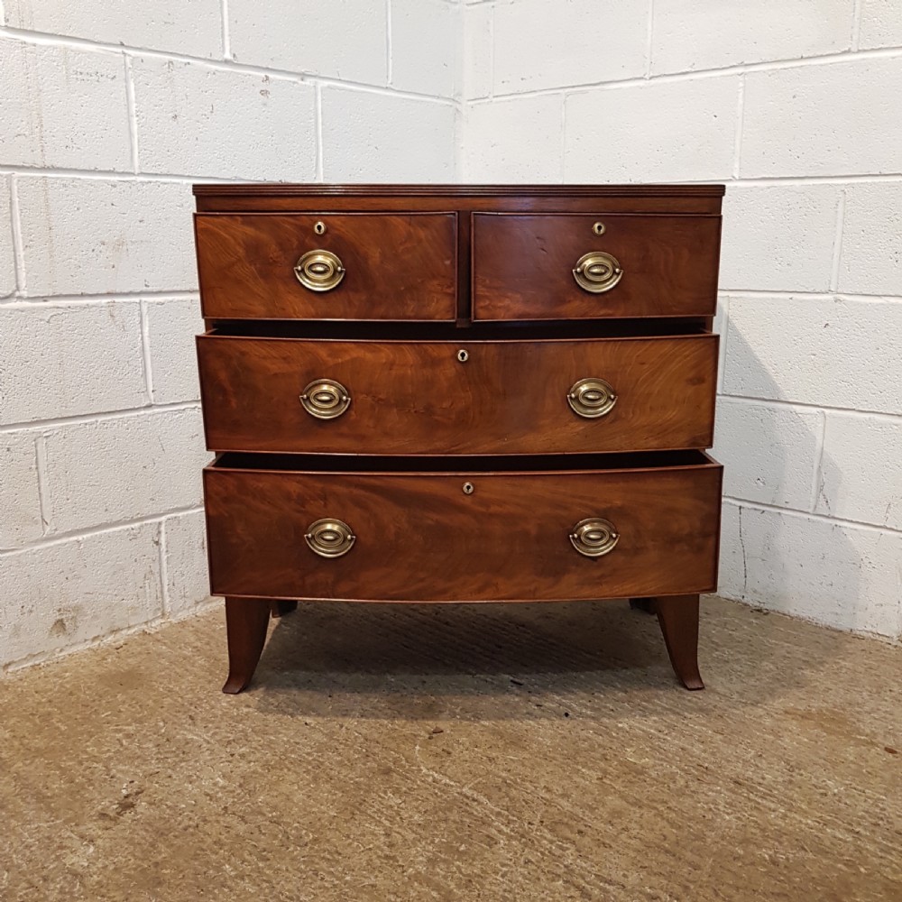 ANTIQUE REGENCY MAHOGANY BOW FRONT CHEST OF DRAWERS C1820 View IV