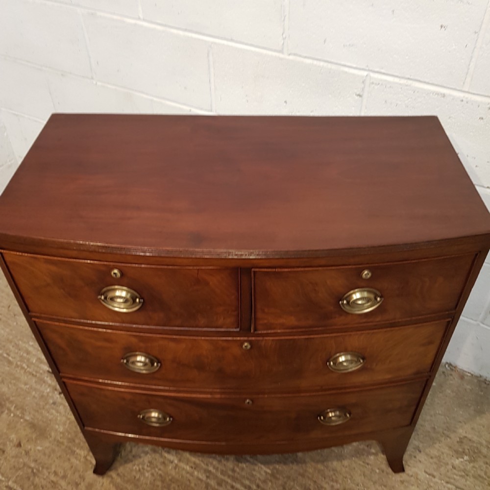 ANTIQUE REGENCY MAHOGANY BOW FRONT CHEST OF DRAWERS C1820 View VI
