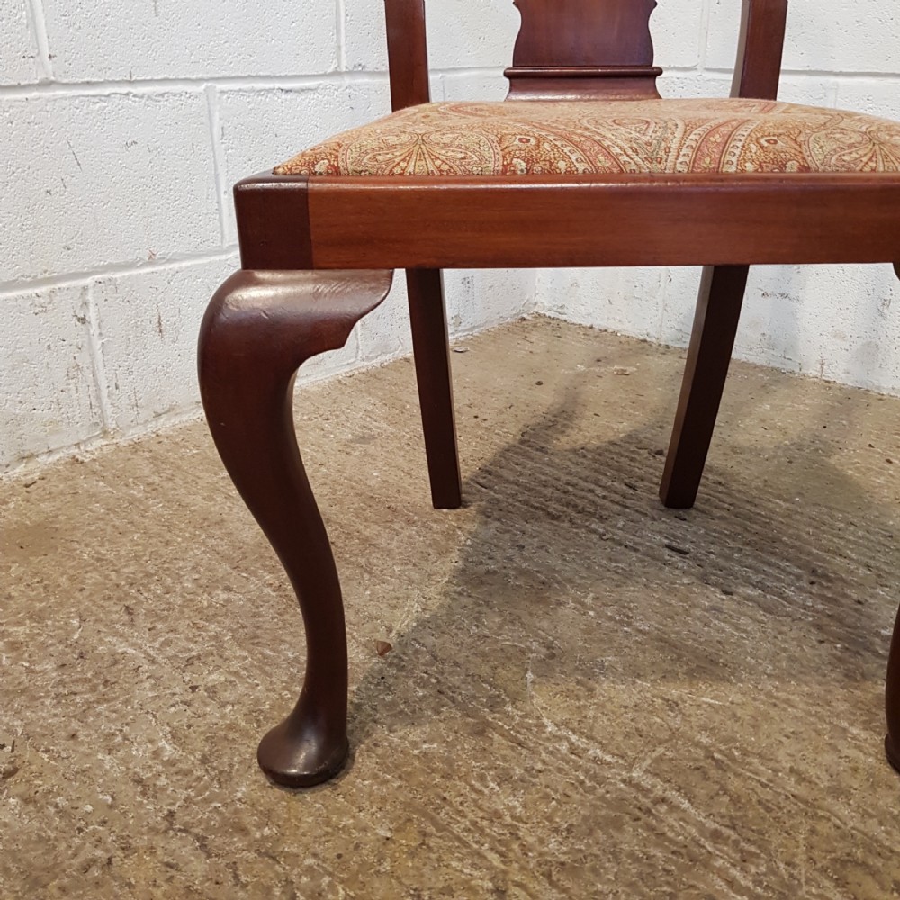 ANTIQUE SET EIGHT EDWARDIAN MAHOGANY QUEEN ANNE DIN8NG CHAIRS C1900 View IV