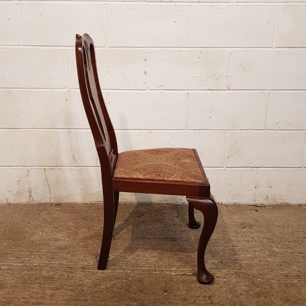 ANTIQUE SET EIGHT EDWARDIAN MAHOGANY QUEEN ANNE DIN8NG CHAIRS C1900 View VI