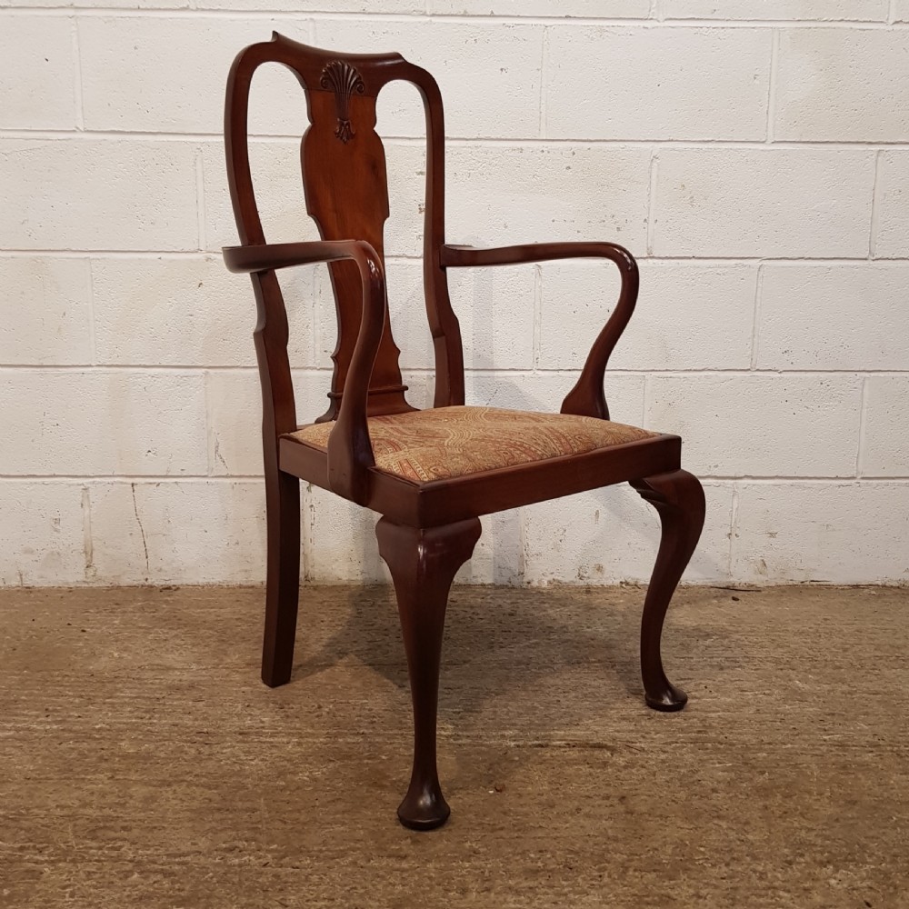 ANTIQUE SET EIGHT EDWARDIAN MAHOGANY QUEEN ANNE DIN8NG CHAIRS C1900 View X