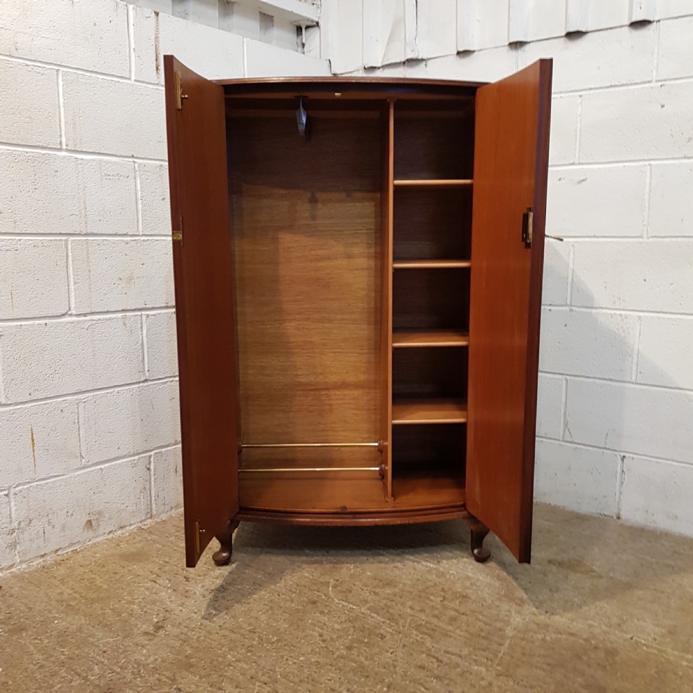 ANTIQUE BURR WALNUT BOW FRONT TALLBOY C1920 View III