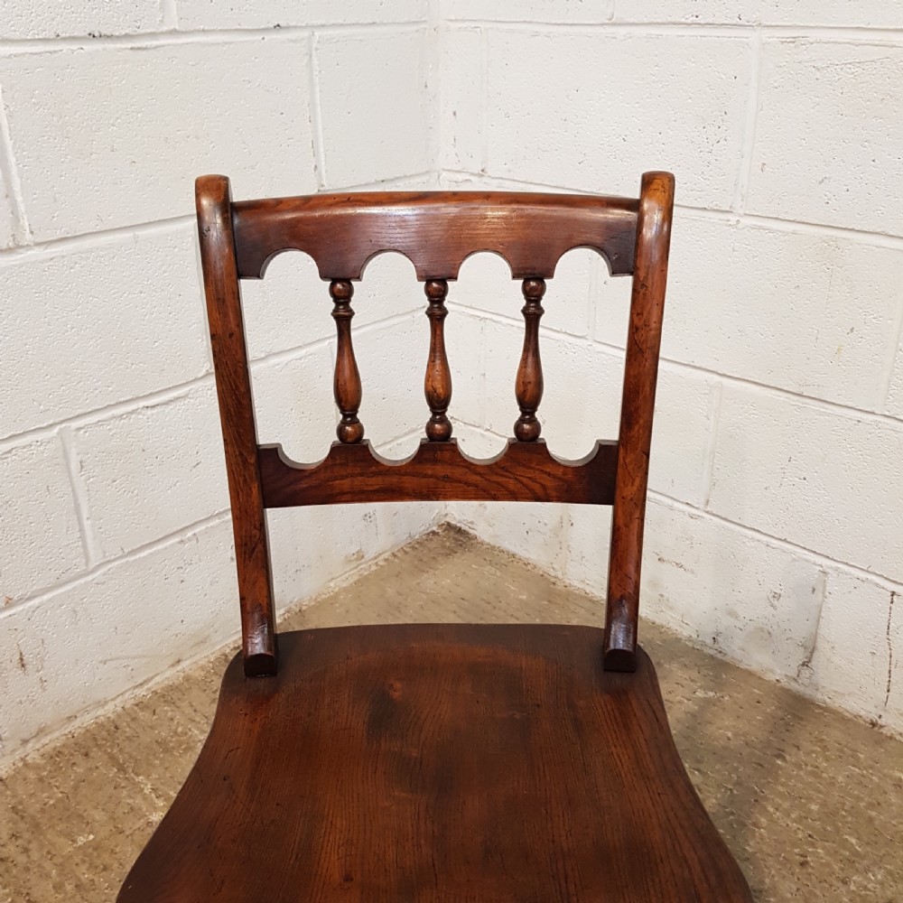 ANTIQUE SET EIGHT ASH & ELM COUNTRY DINING CHAIRS C1920 View V