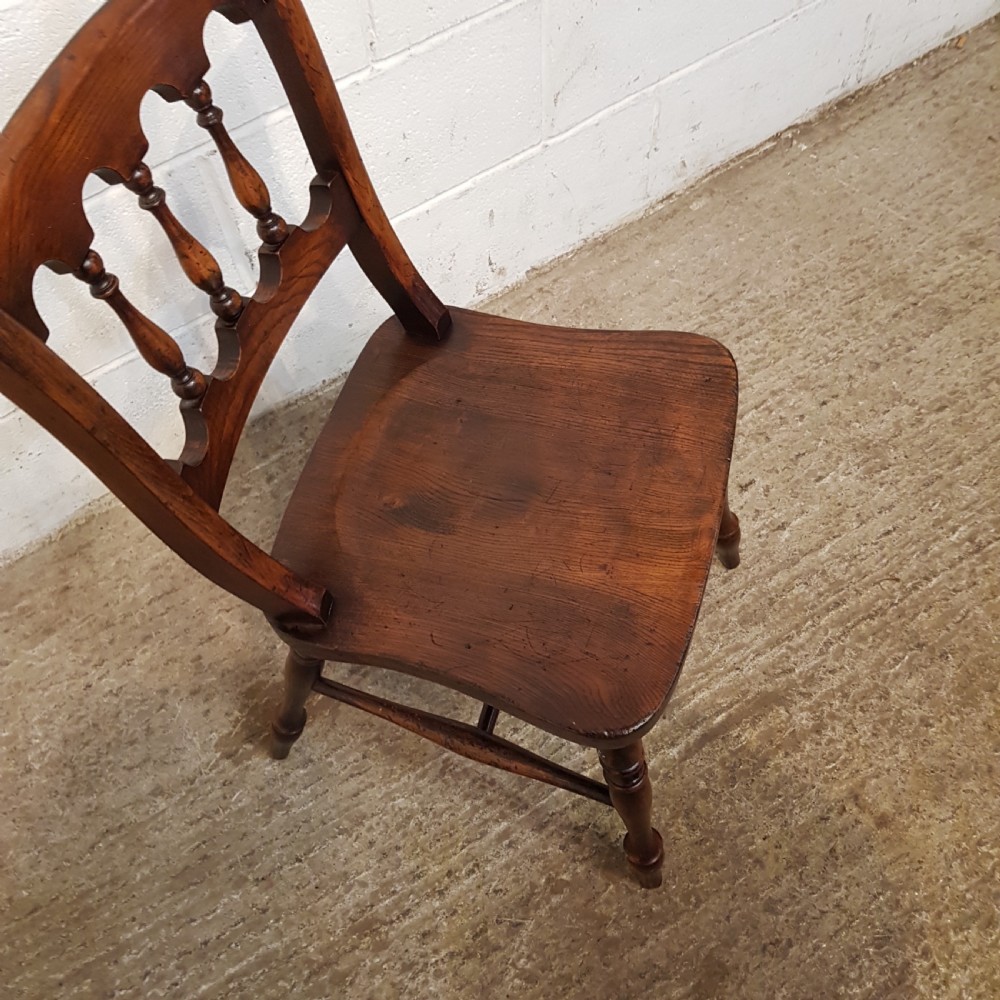 ANTIQUE SET EIGHT ASH & ELM COUNTRY DINING CHAIRS C1920 View VI