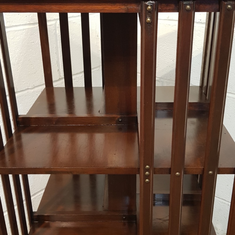 ANTIQUE EDWARDIAN. MAHOGANY REVOLVING BOOKCASE C1900 View IV