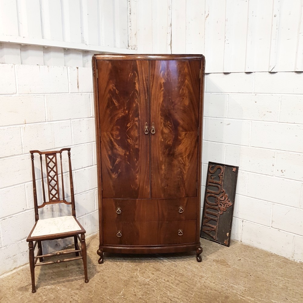 ANTIQUE EDWARDIAN BURR WALNUT TALLBOY C 1920