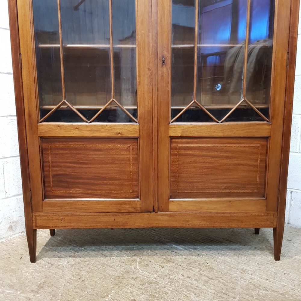 ANTIQUE VICTORIAN MAHOGANY ASTRAGAL GLAZED BOOKCASE C1880 View III