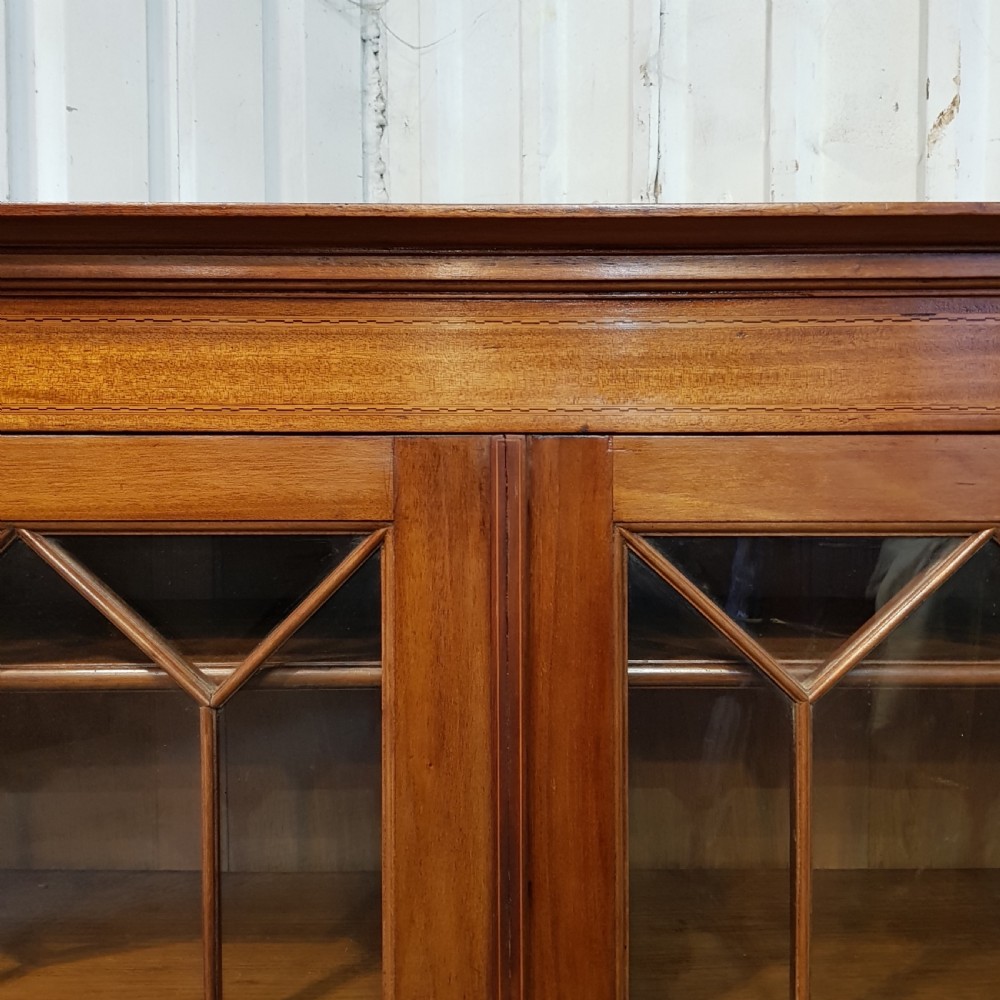 ANTIQUE VICTORIAN MAHOGANY ASTRAGAL GLAZED BOOKCASE C1880 View IV