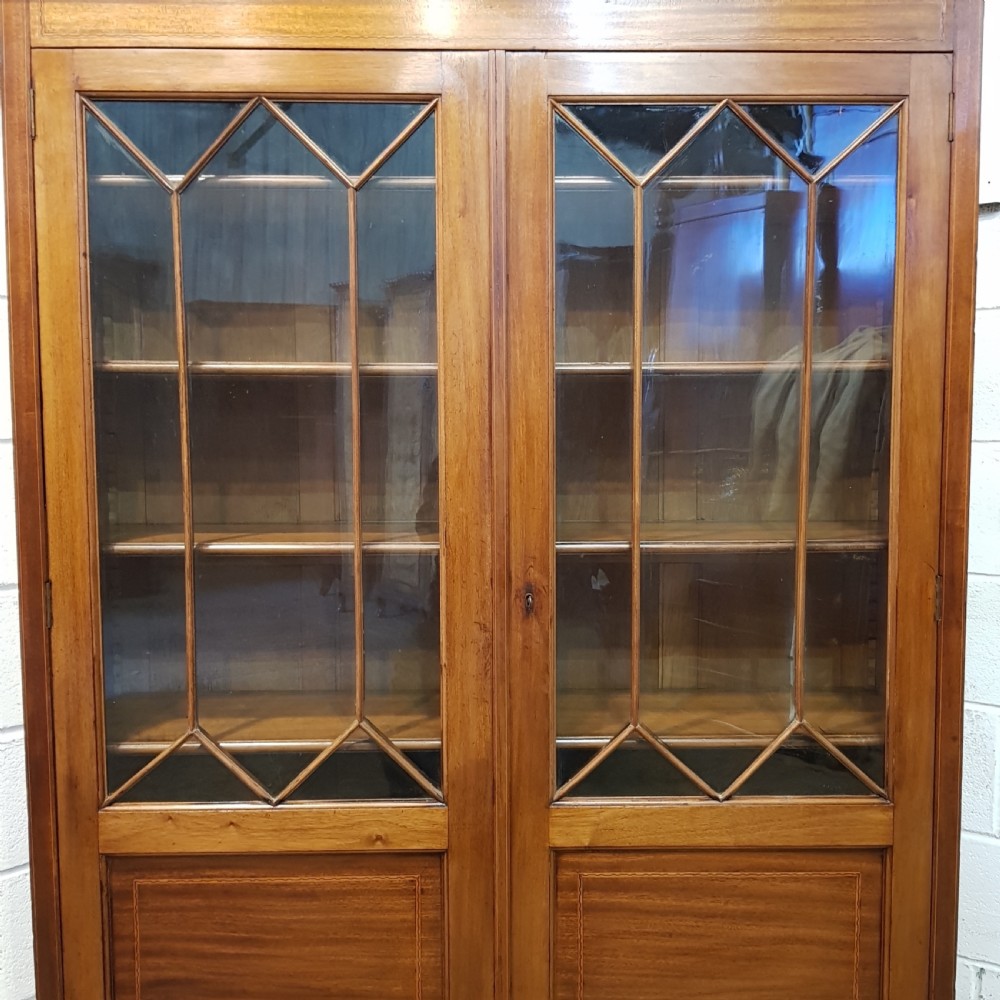 ANTIQUE VICTORIAN MAHOGANY ASTRAGAL GLAZED BOOKCASE C1880 View V