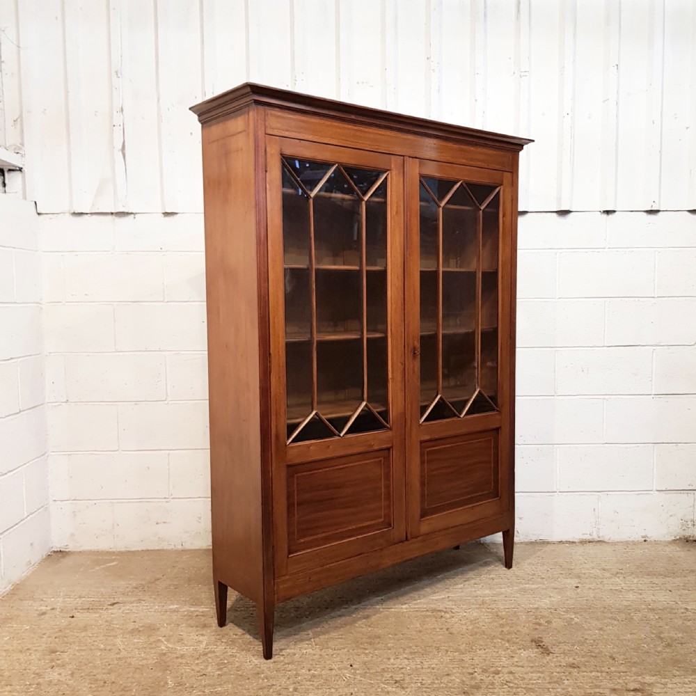 ANTIQUE VICTORIAN MAHOGANY ASTRAGAL GLAZED BOOKCASE C1880 View VI