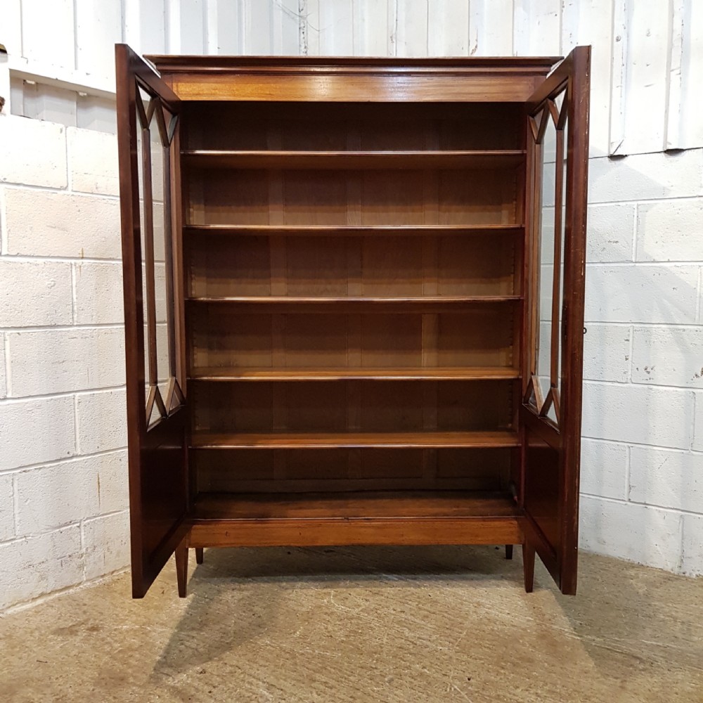 ANTIQUE VICTORIAN MAHOGANY ASTRAGAL GLAZED BOOKCASE C1880 View VII