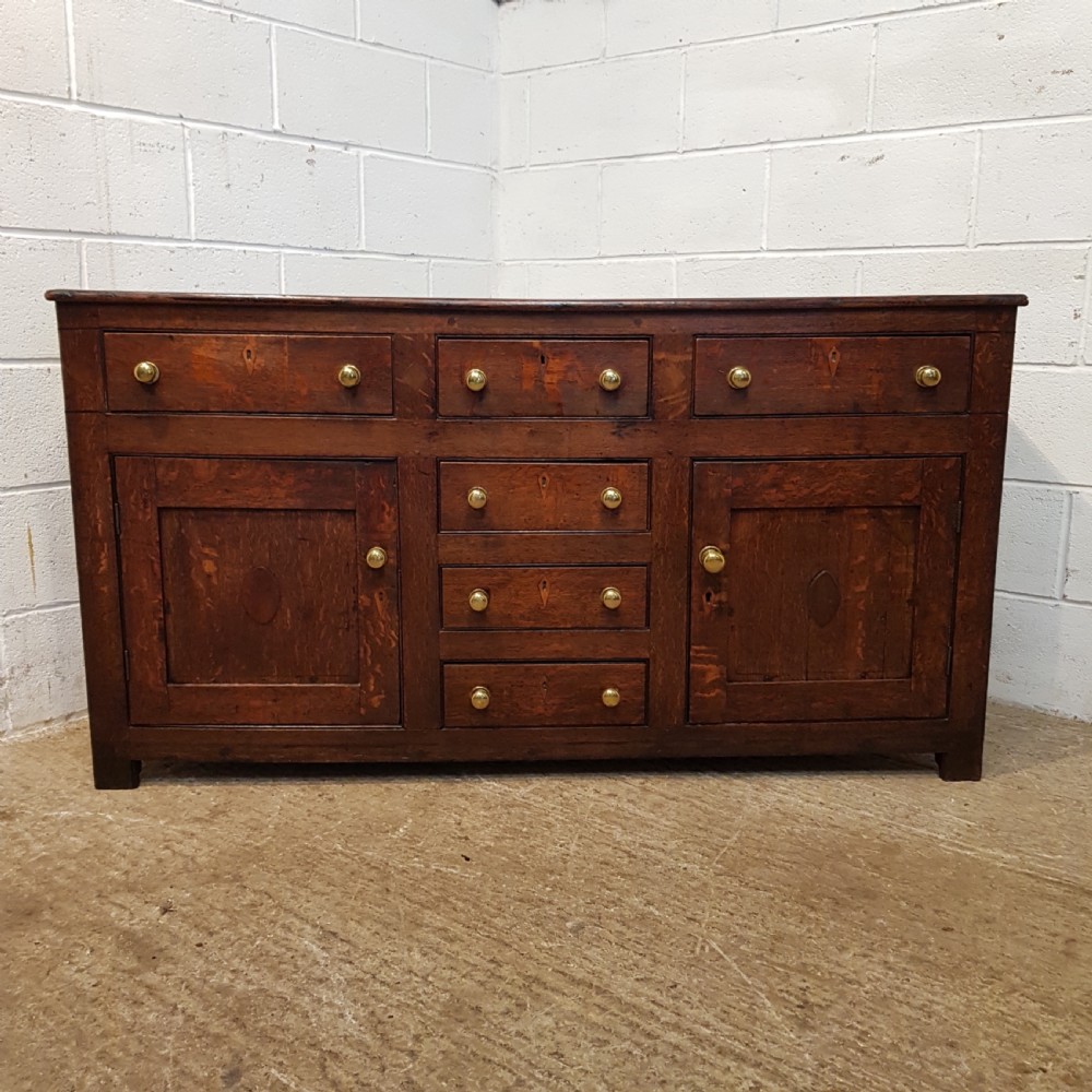 ANTIQUE 18TH CENTURY COUNTRY OAK DRESSER BASE C1780 View II